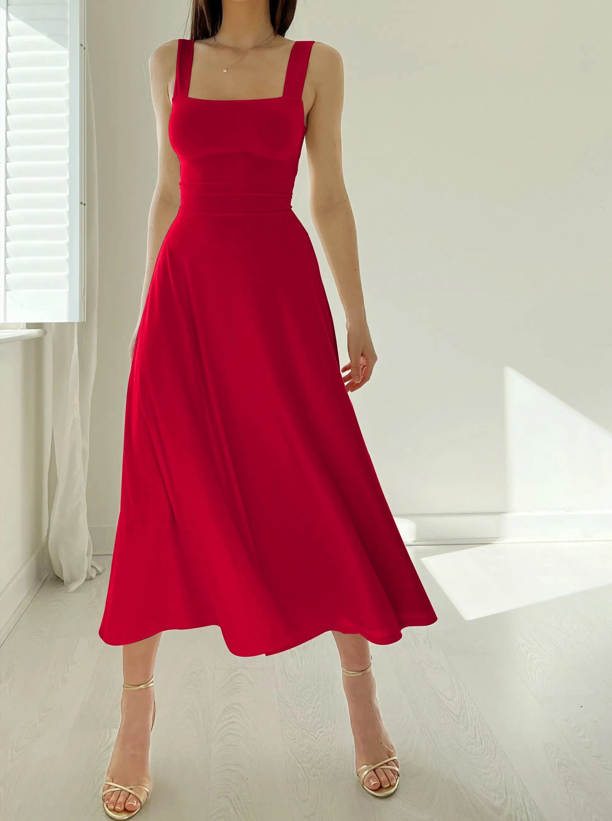 GR | Dickriemen Midi Kleid