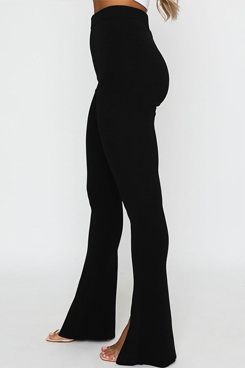 GR | Rosiedress Hohe Taille Schlitz Schlaghosen Skinny Pants