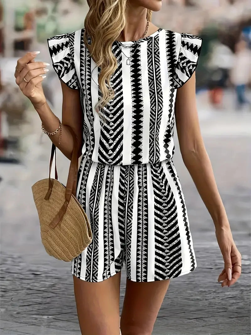 GR | Trendy romper with flutter sleeves