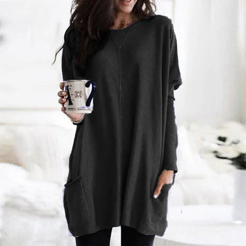 GR | Tunic with pockets - comfortable women's oversized top