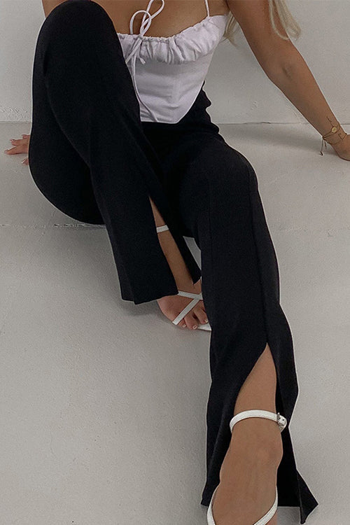 GR | Rosiedress Hohe Taille Schlitz Schlaghosen Skinny Pants