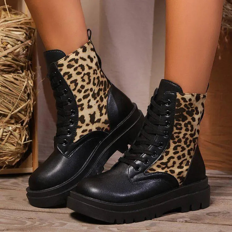 GR | Women's Leopard Martin Boots