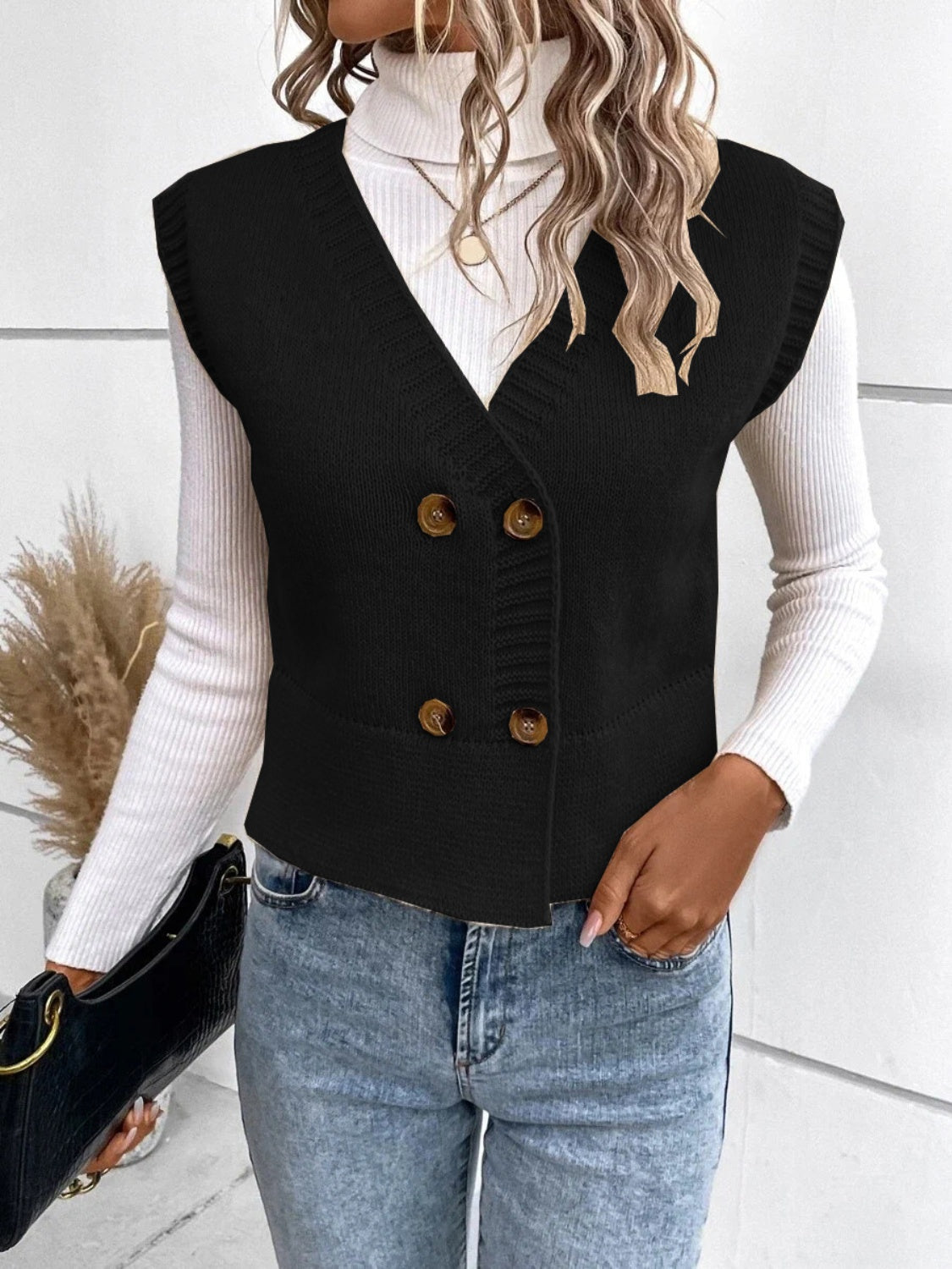 GR | Stylish Autumn Classic Button-Down V-Neck Sweater Vest for Women