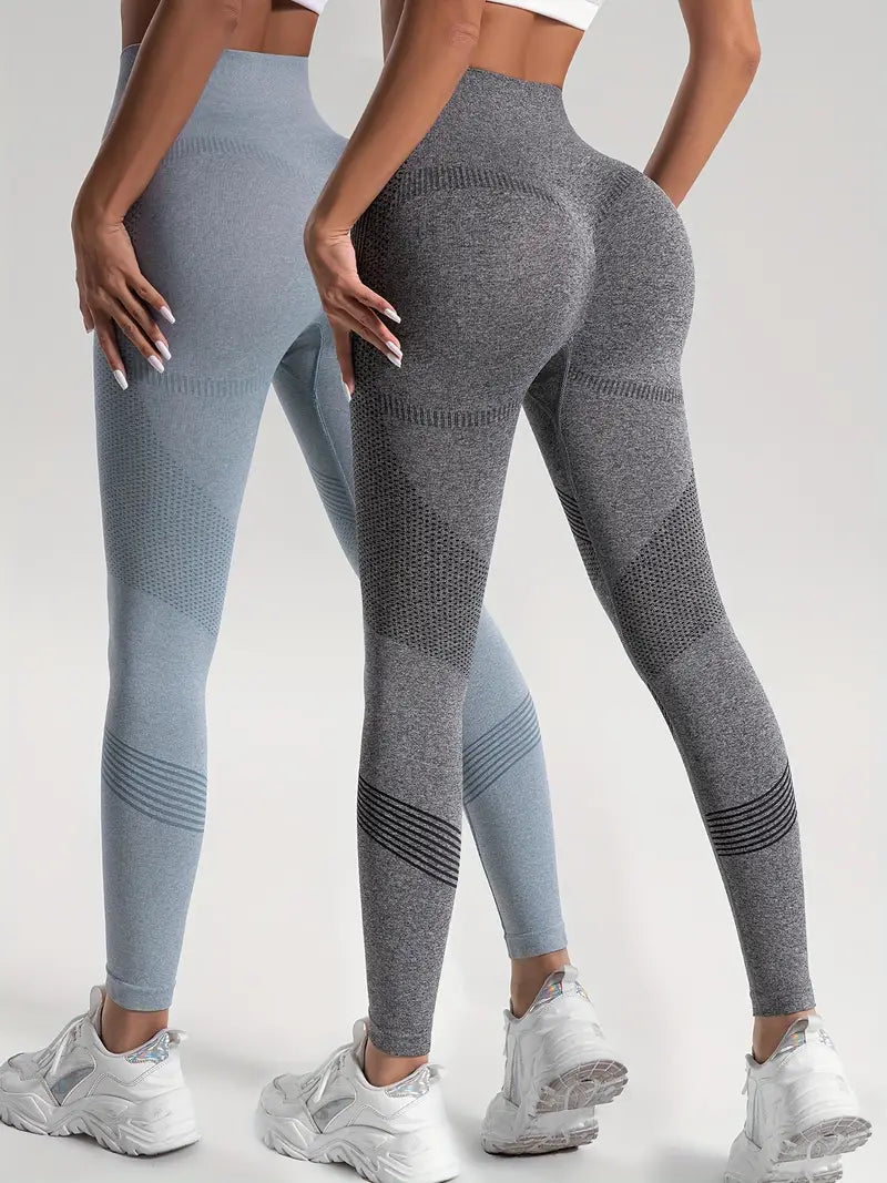GR | 2 pcs. Sports leggings for yoga and fitness. Solid color with high stretch.