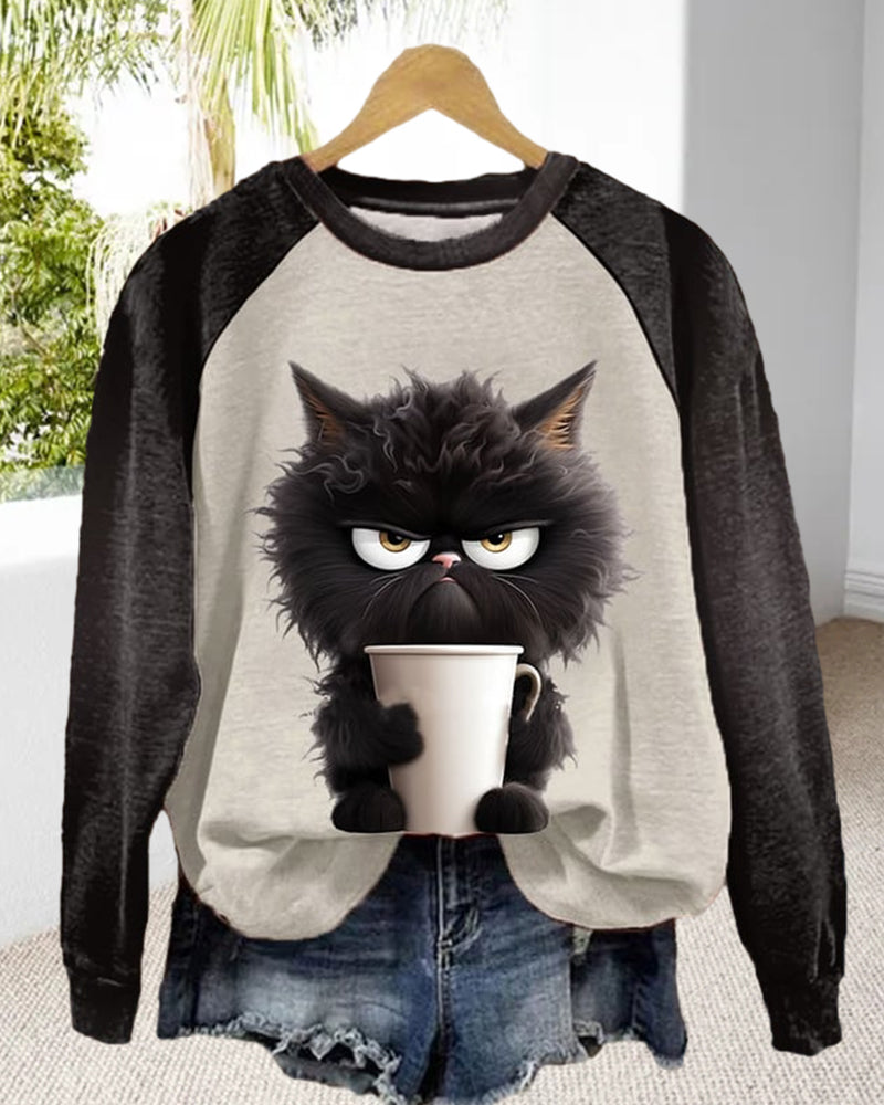 GR | Sweatshirt with cat motif