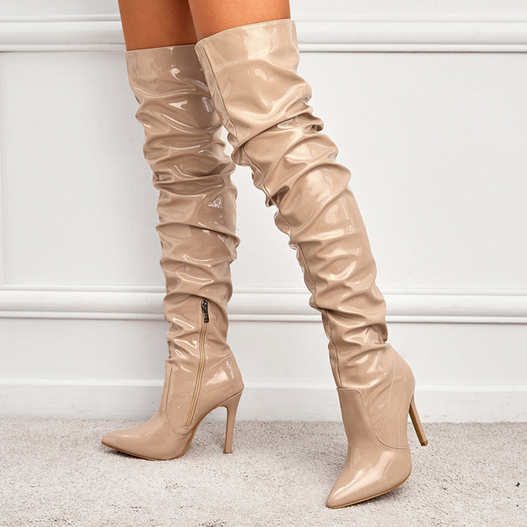 GR | Knee-high long boots for women with super high heels for parties