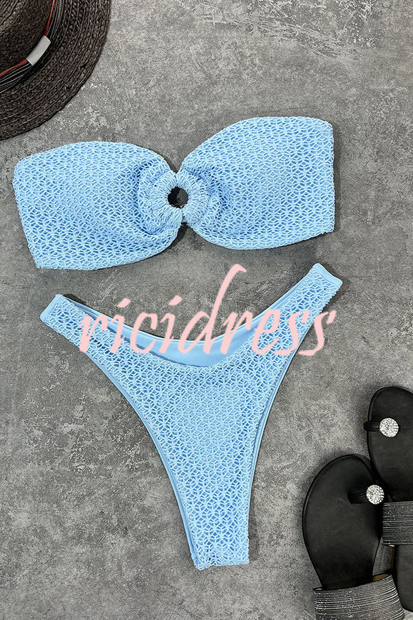GR bandeau bikini with a ring neckline