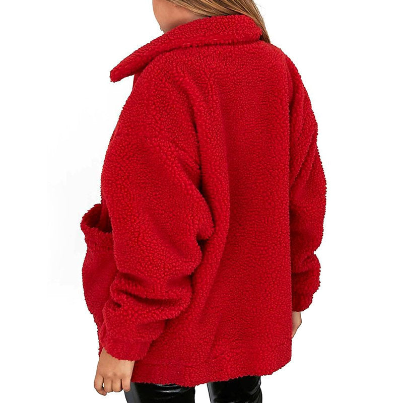 GR | Women's Fleece Sweatshirt with Wide Collar