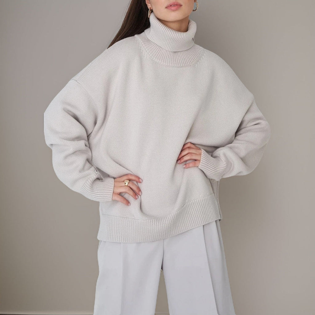 GR | Warmer Oversized Rollkragenpullover Für Den Winter
