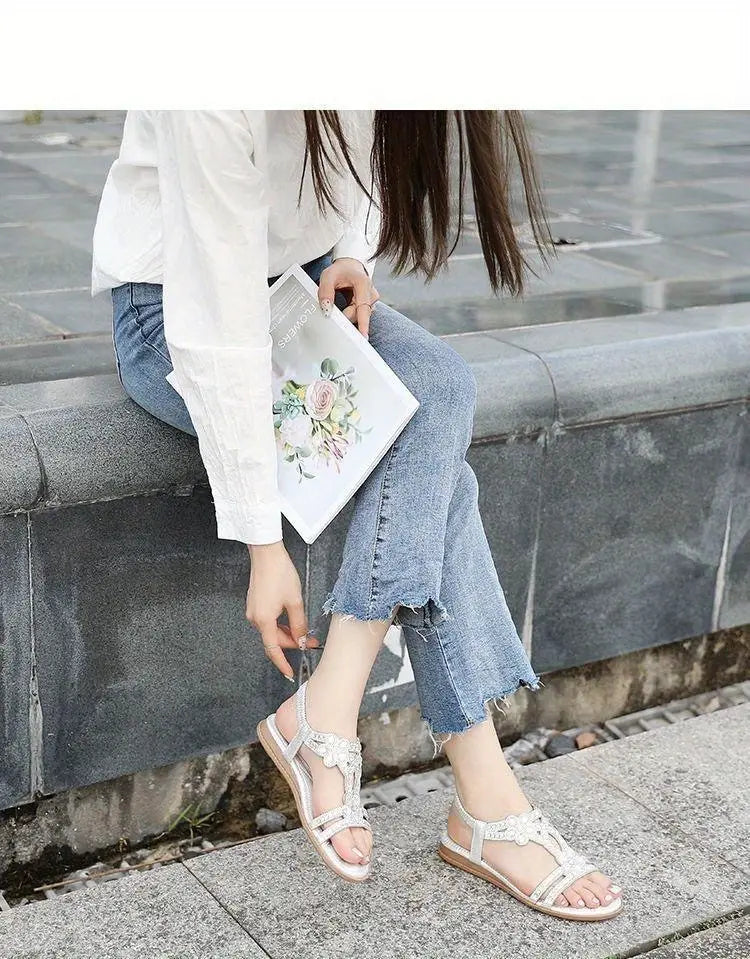GR Flat Sandals - Chic - Elastic Ankle Strap