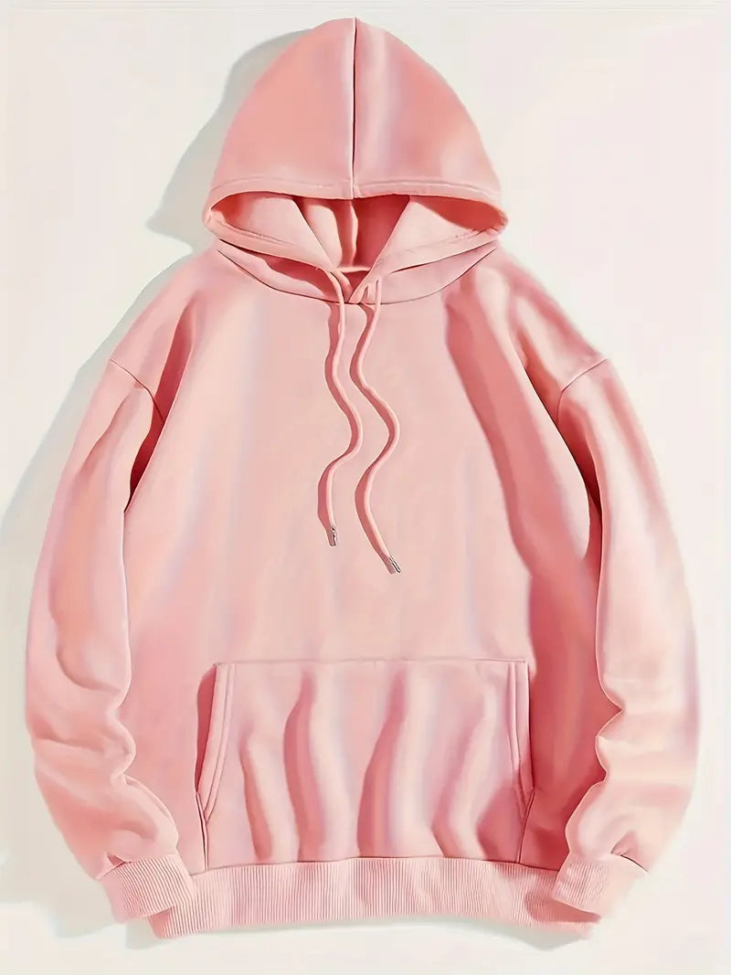 GR | Bequemer Einfarbiger Damen Hoodie mit Kapuze
