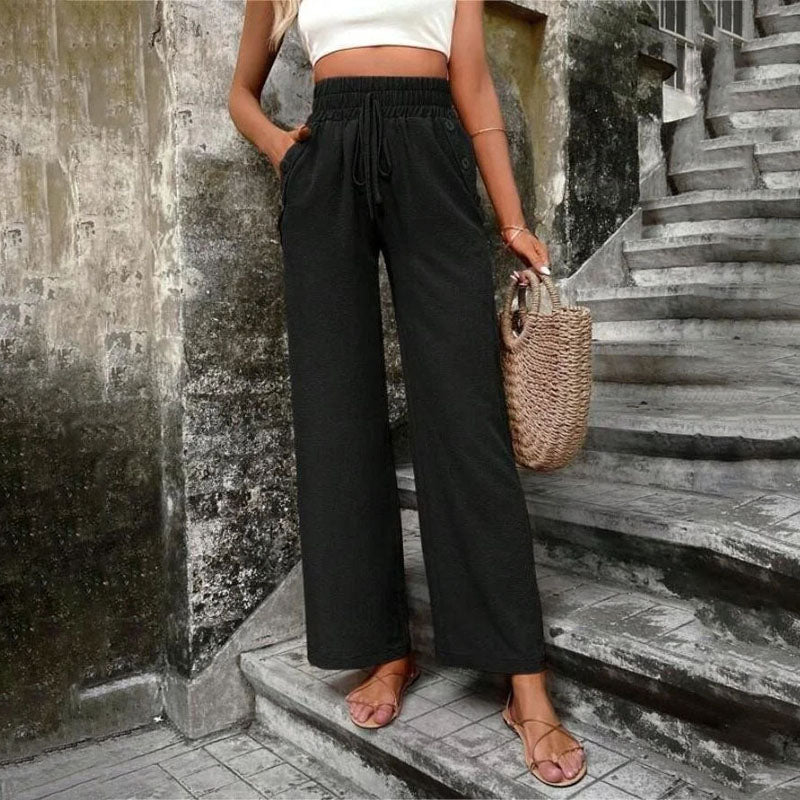 GR | Colorful, airy summer trousers for women with wide legs