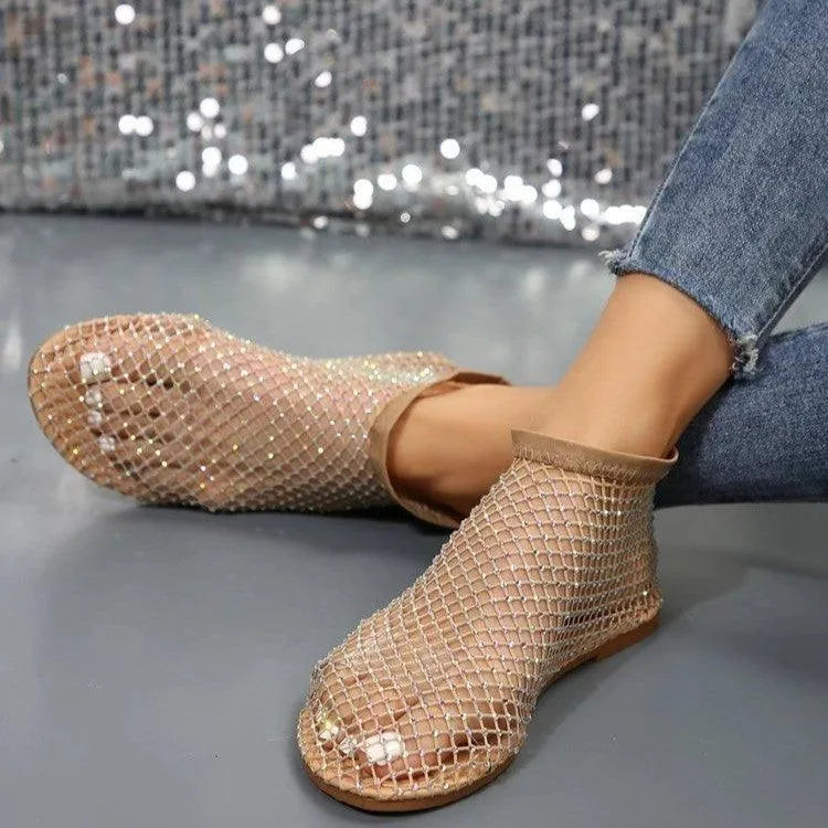 GR | Flat sandals with rhinestone design