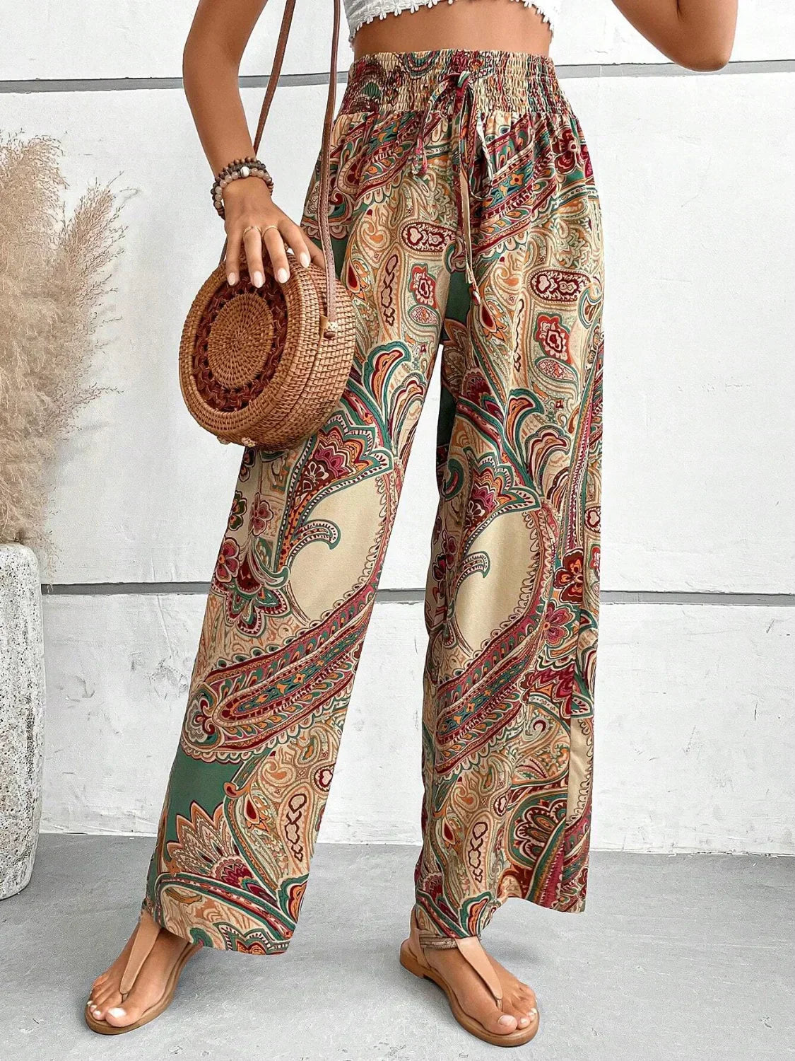 GR | Elegant Printed Wide Leg Trousers