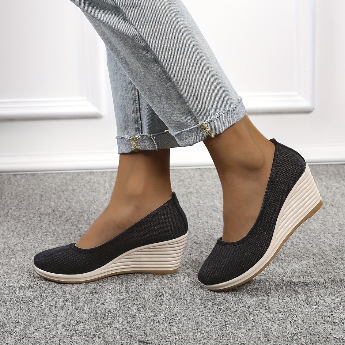 GR | Breathable wedge heel slippers