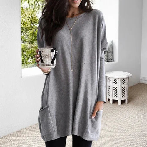 GR | Tunic with pockets - comfortable women's oversized top