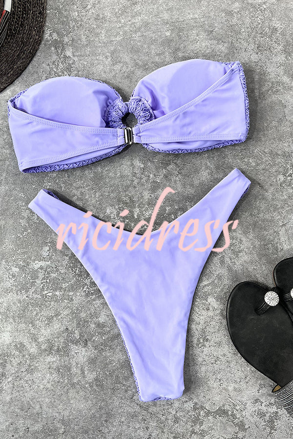 GR bandeau bikini with a ring neckline