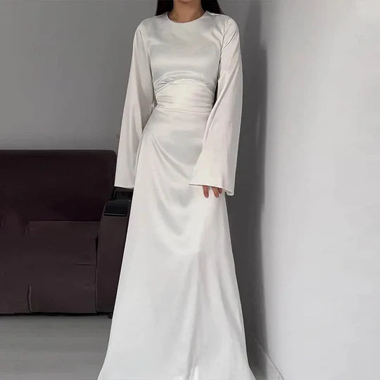 GR | Lange Frauenkleider Aus Satin Stil