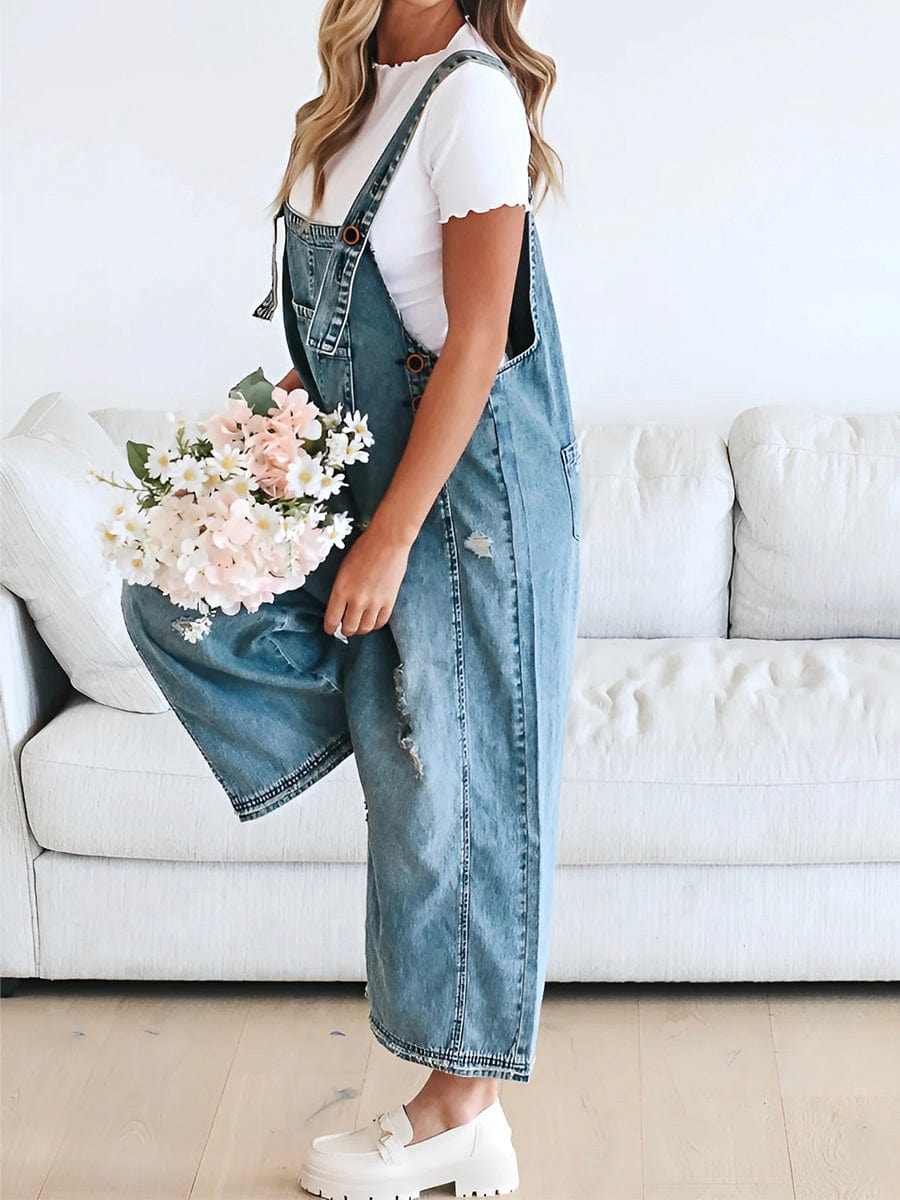 GR | Sleeveless Loose Denim Jumpsuit
