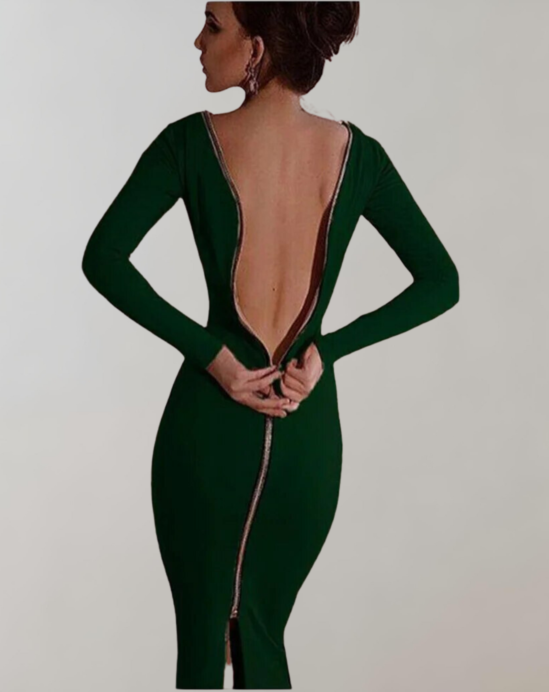 GR - Long-sleeved dress with back zipper 