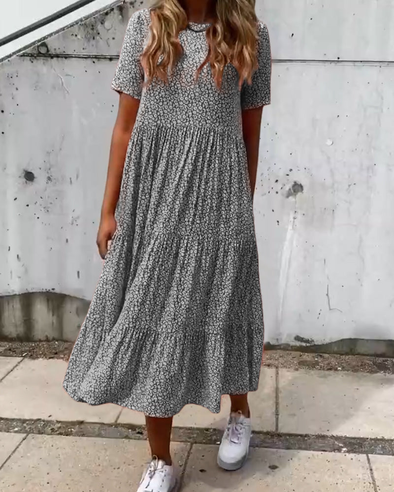 GR | Kurzarmkleid mit Blumenmuster