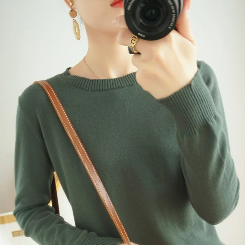 GR | Cashmere Pullover Damen Klassischer Rundhals, Weich & Atmungsaktiv