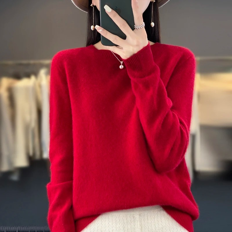 GR | Cashmere Pullover Damen Stilvoller Rundhals, Weich & Komfortabel
