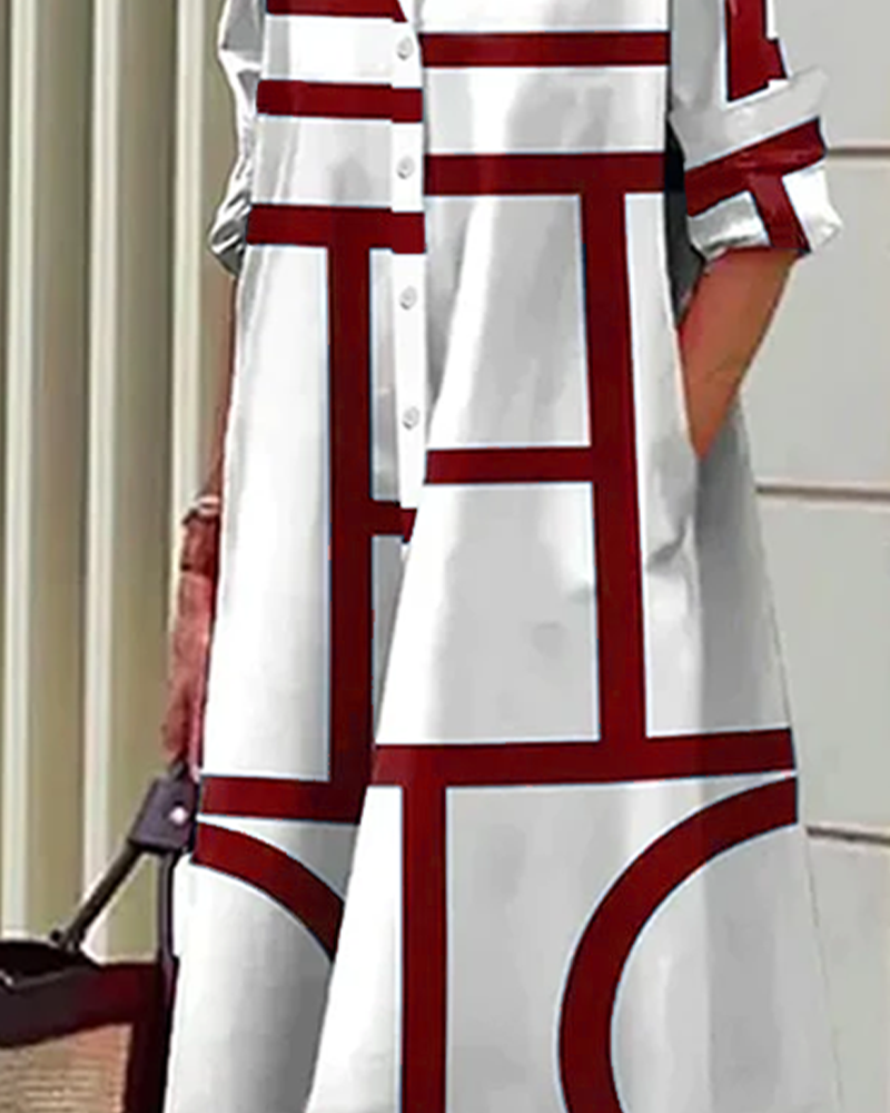 GR | Dress with pockets and geometric print
