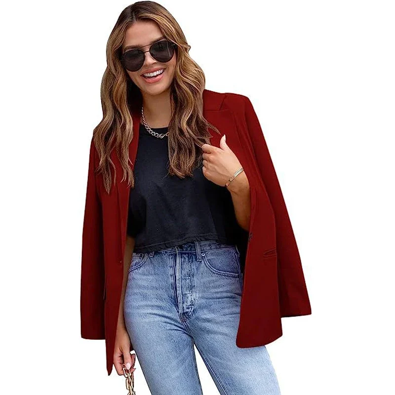GR | Long women's blazer with flap pockets and tailored cut
