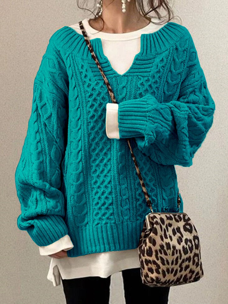 GR Luxe Sweater | Bequemer warmer Oversized-Zopfpullover aus weichem Material