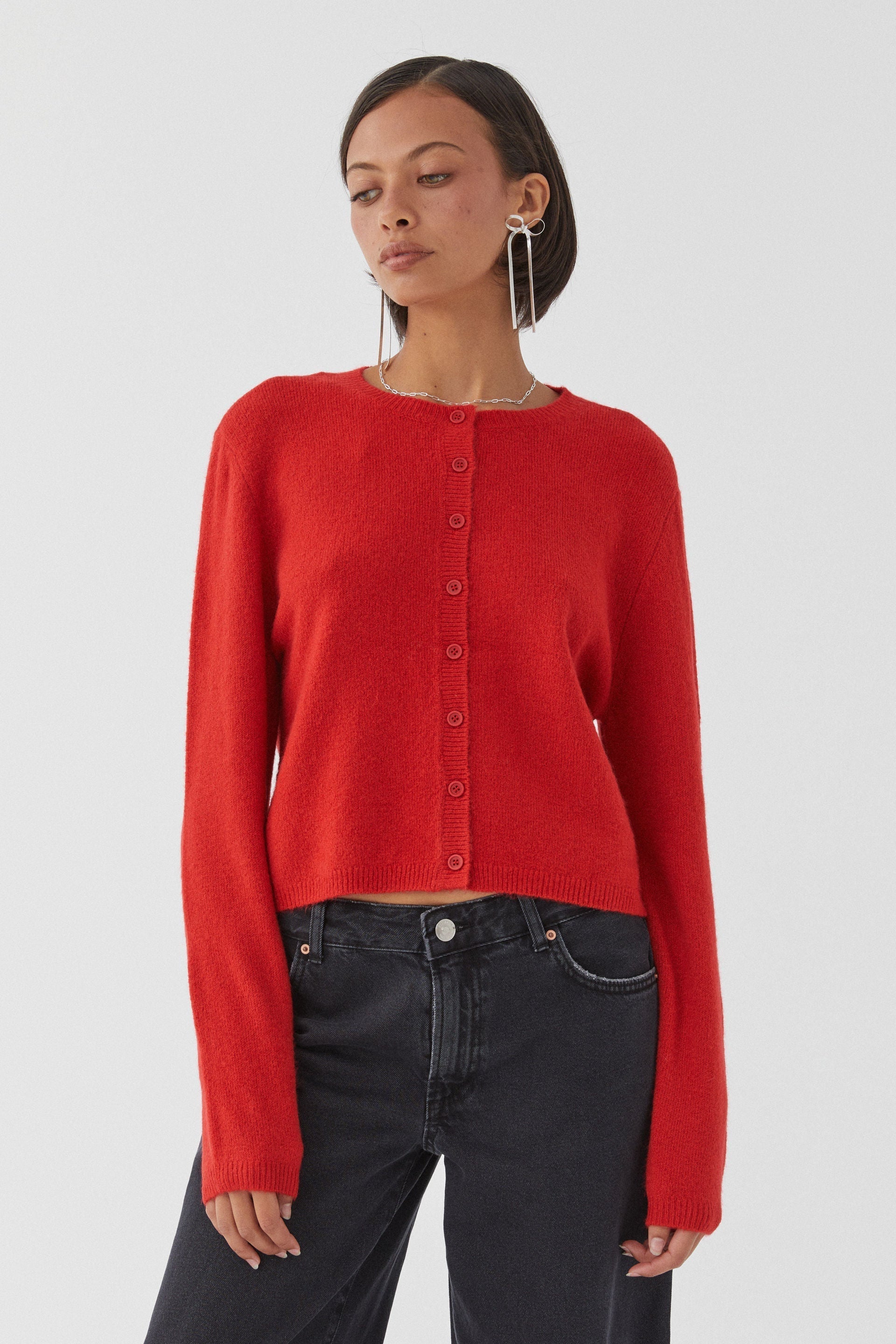 GR | Colorful solid-color women's cardigan