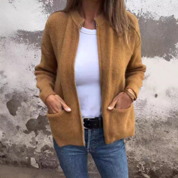 GR | Super soft, warm cardigan with zipper