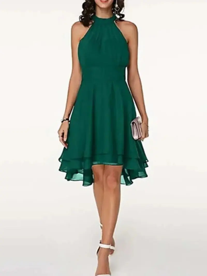 GR | Elegante Ärmelloses Chiffon Kleid