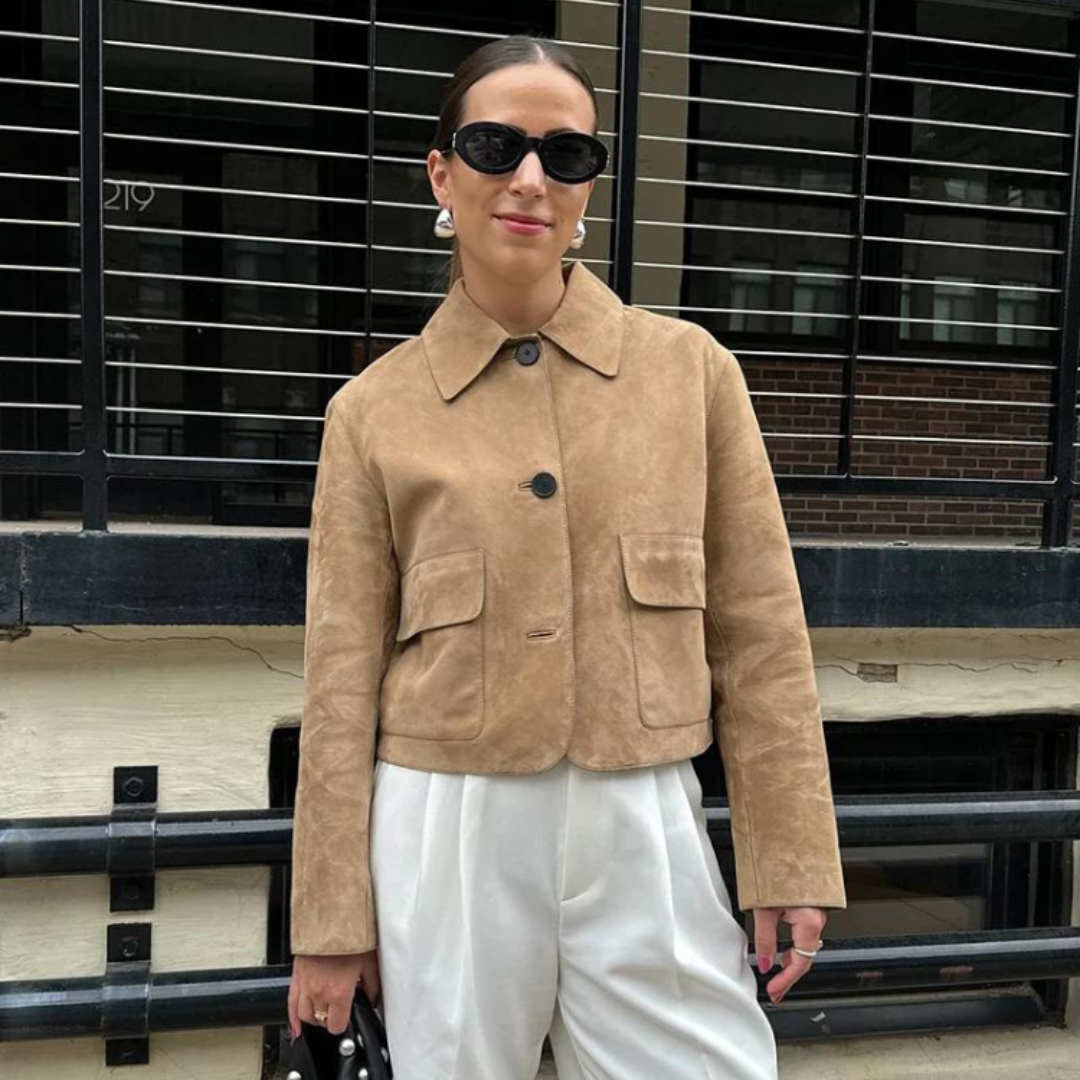 GR | Beige leather jacket