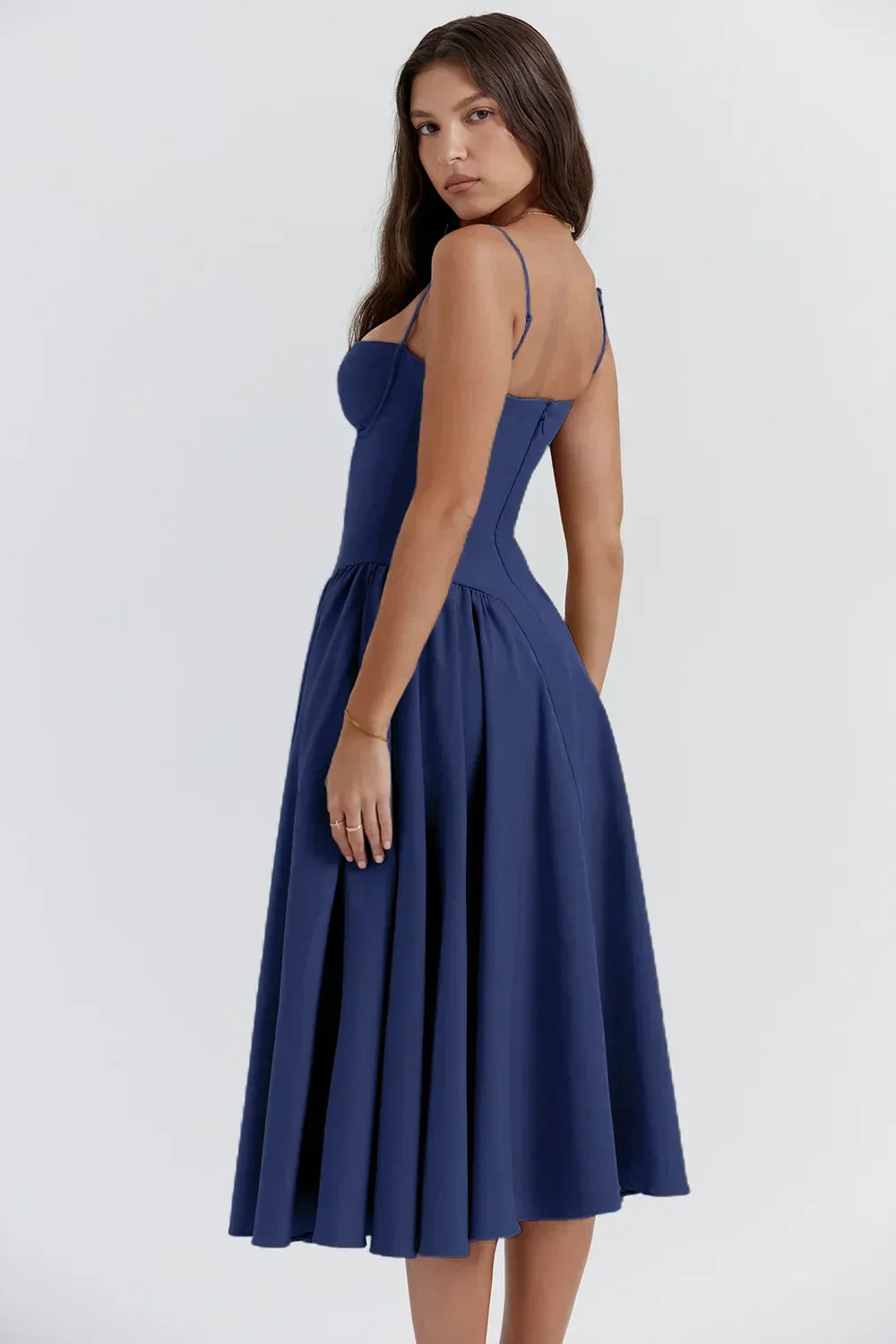 GR | Ärmelloses Midikleid Mit Korsett Passform