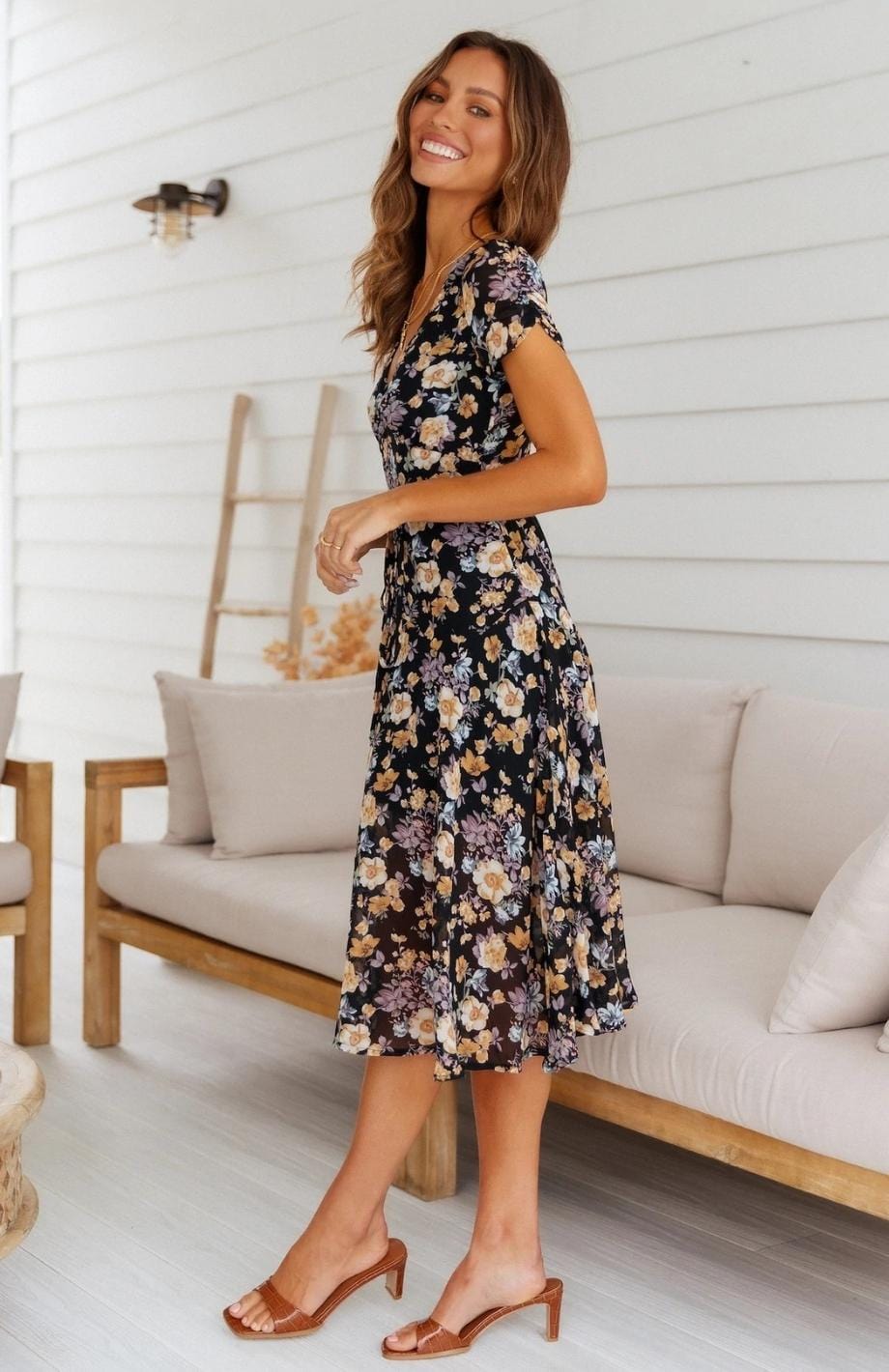 GR | Kleid in Midi Länge, Ideal Für Frühling Und Den Täglichen Gebrauch