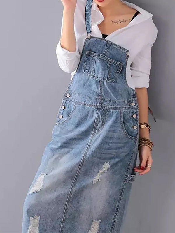 GR | Casual denim pinafore dress
