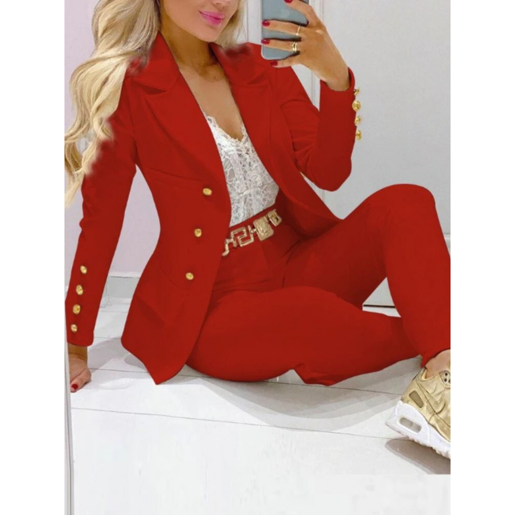 GR – Set consisting of blazer and trousers with large collar