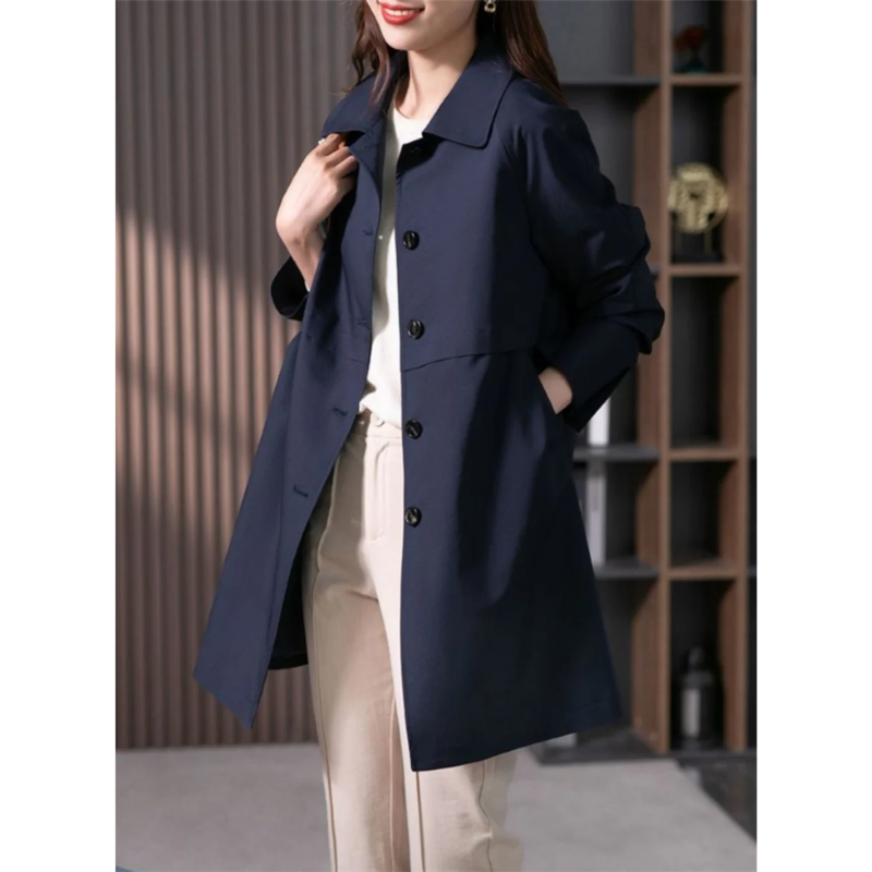GR | Classic women's trench coat, simply tied, tailored women's coat
