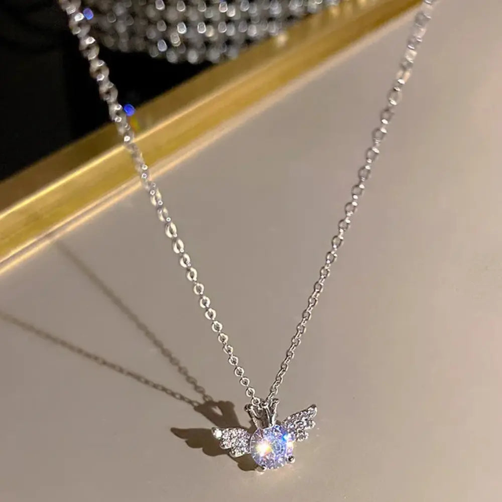 GR | Bow Angel Wing Heart Pendant Necklace for Women