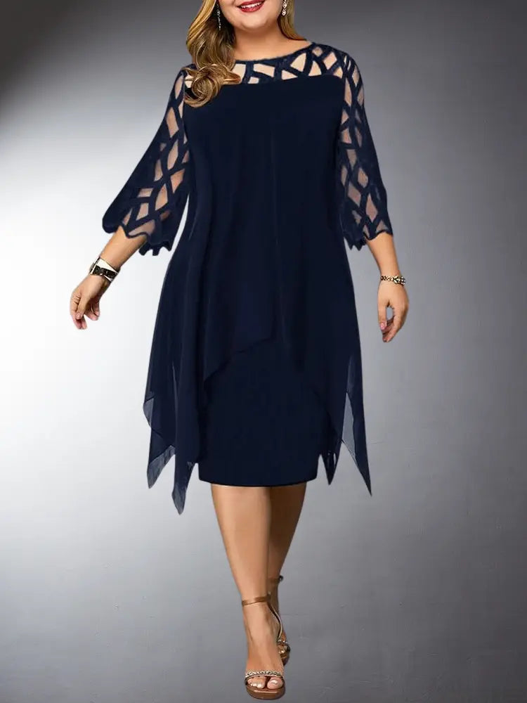 GR | Elegantes Plus Size Spitzen Midi Kleid