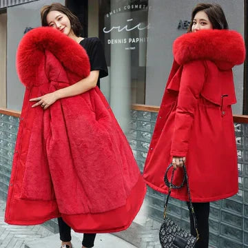 Winter jacket with fur collar