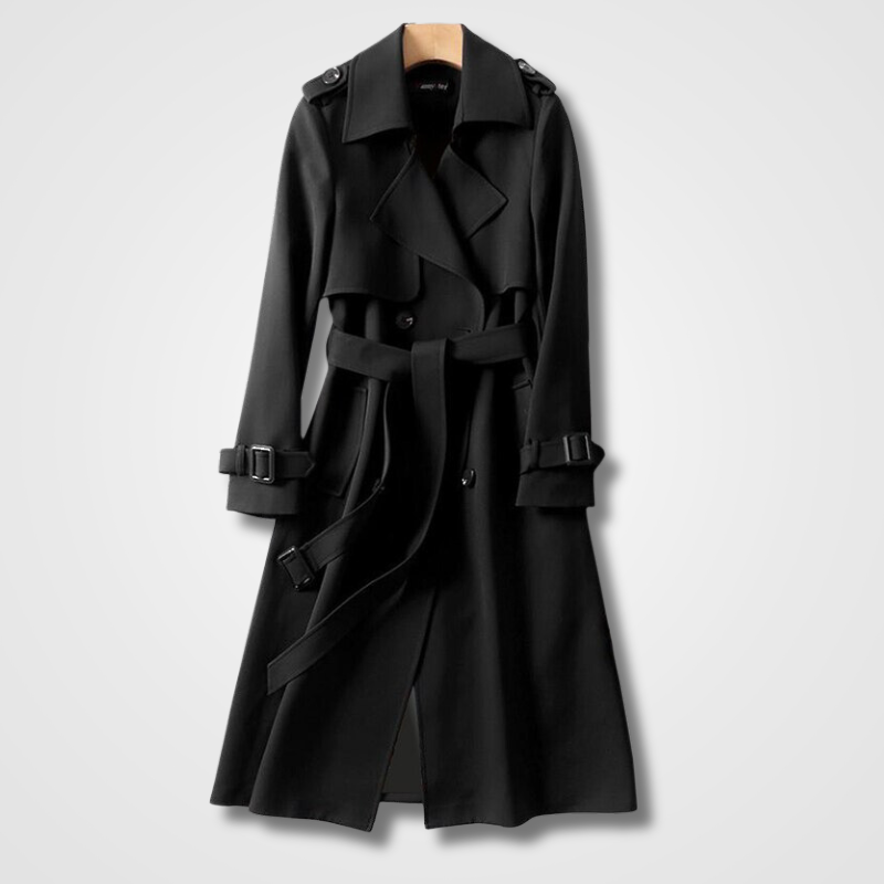 GR | Lässiger Langer Trenchcoat Mit