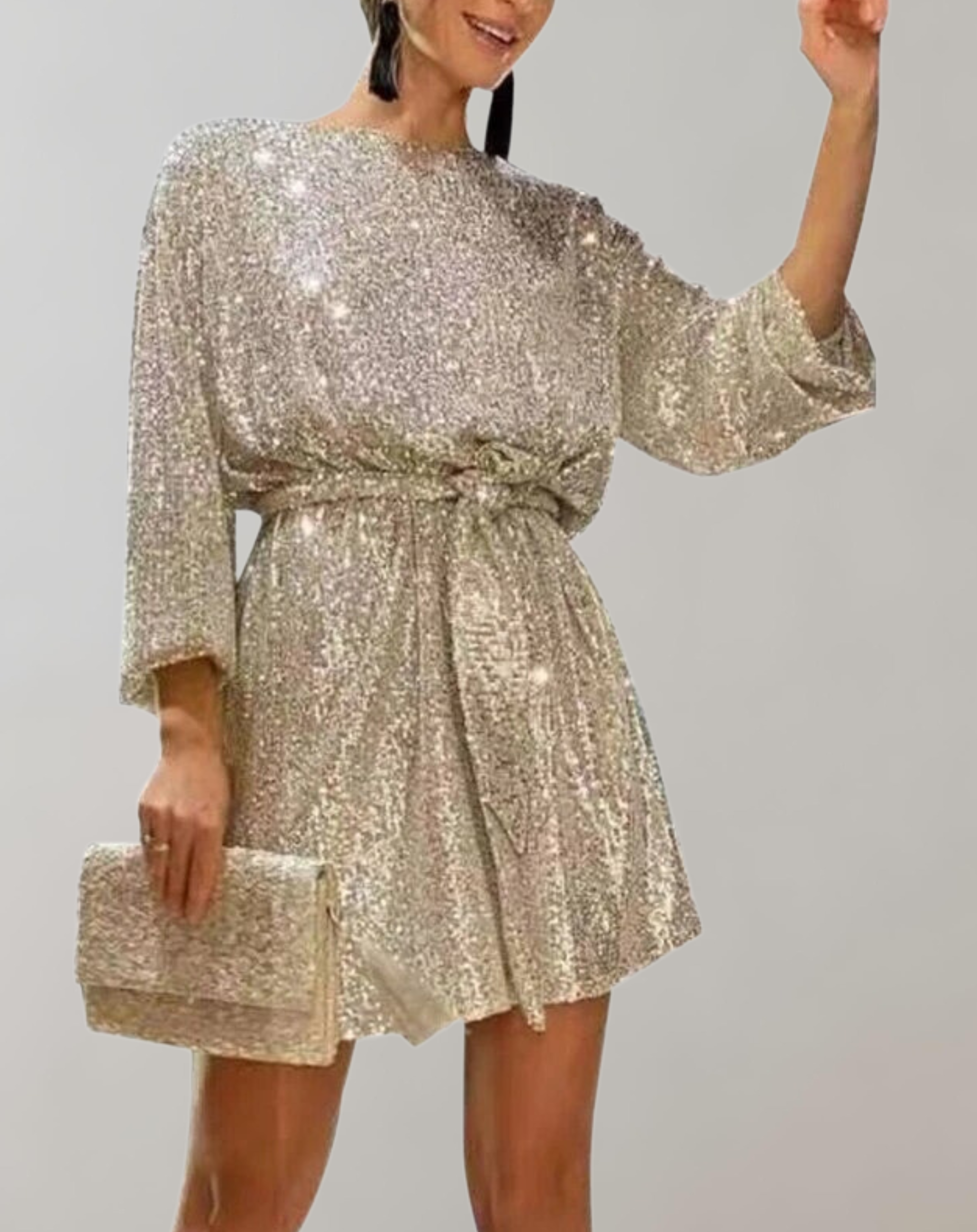 GR - Glittering sequin dress for women 