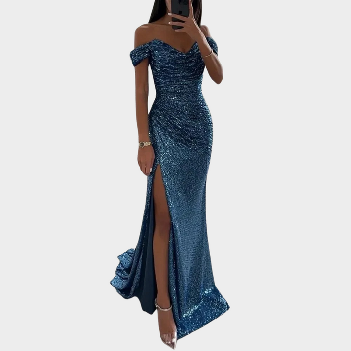 GR | Damen Lange Elegante Abendkleid Mit Schlitz Für Frauen