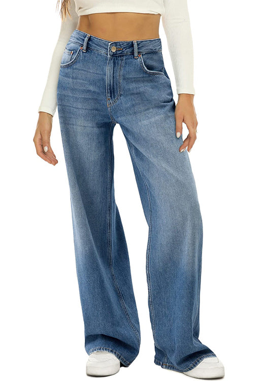 GR | Rosiedress Lässige Weite Beinhosen Aus Zerrissenem Denim
