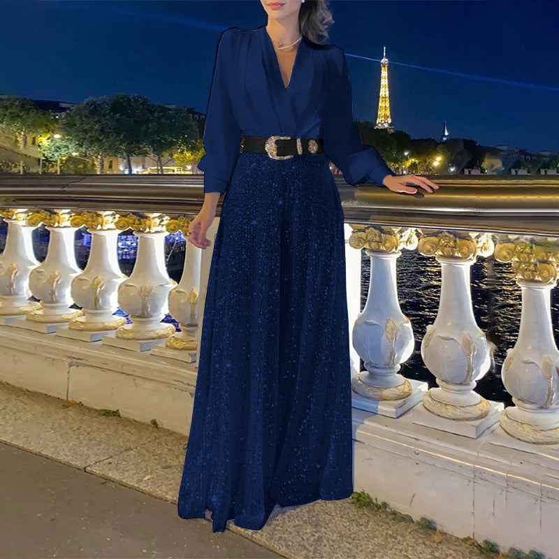GR | Elegant cut - Wide-legged sequined jumpsuit