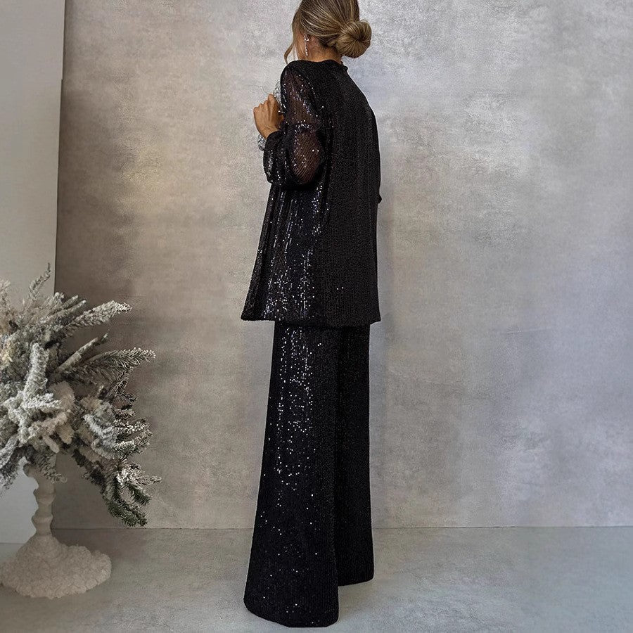 GR | Trendy design - High-waisted sequin suit