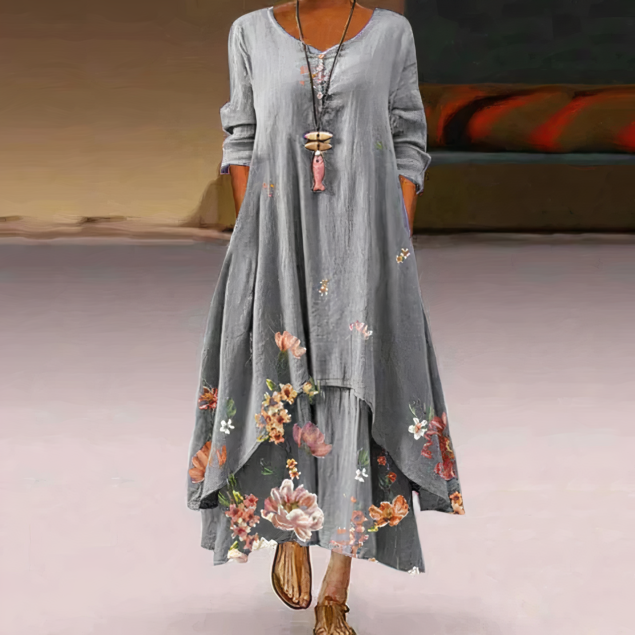 GR | Elegantes Baumwollkleid Modisch