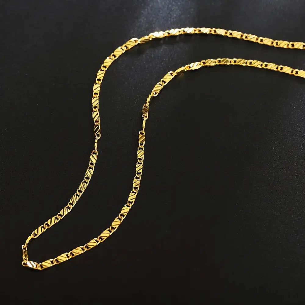 GR  | 18k Goldene Kette 2mm 925 Sterling Silberkette